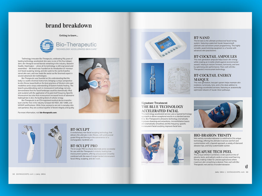 Bio-Therapeutic & bt-sculpt featured in July issue of Dermascope